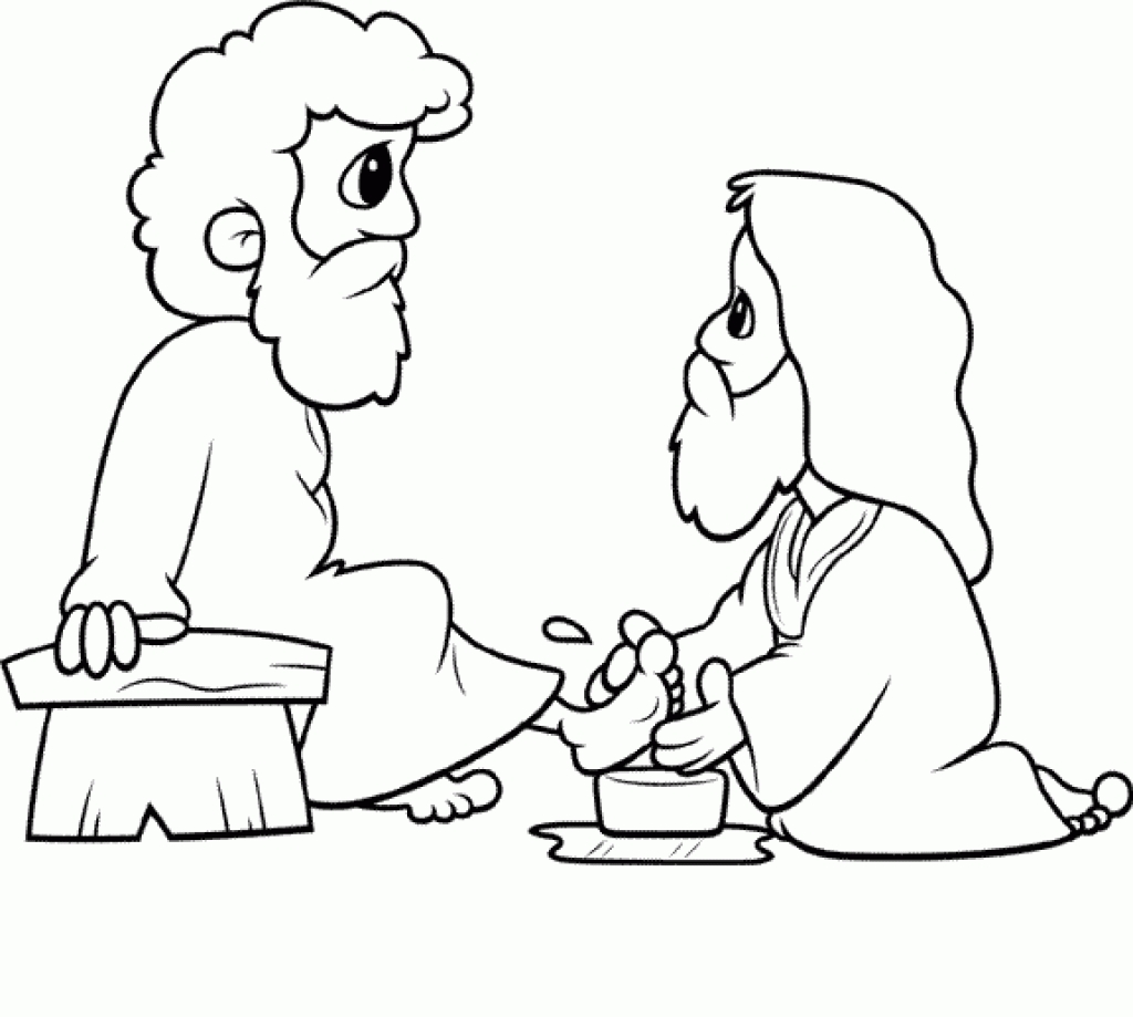 Jesus Washing The Feet Of The Apostles Foot Washing Washing Of throughout Jesus Washes The Disciples Feet Coloring Page - Beautiful Color Art