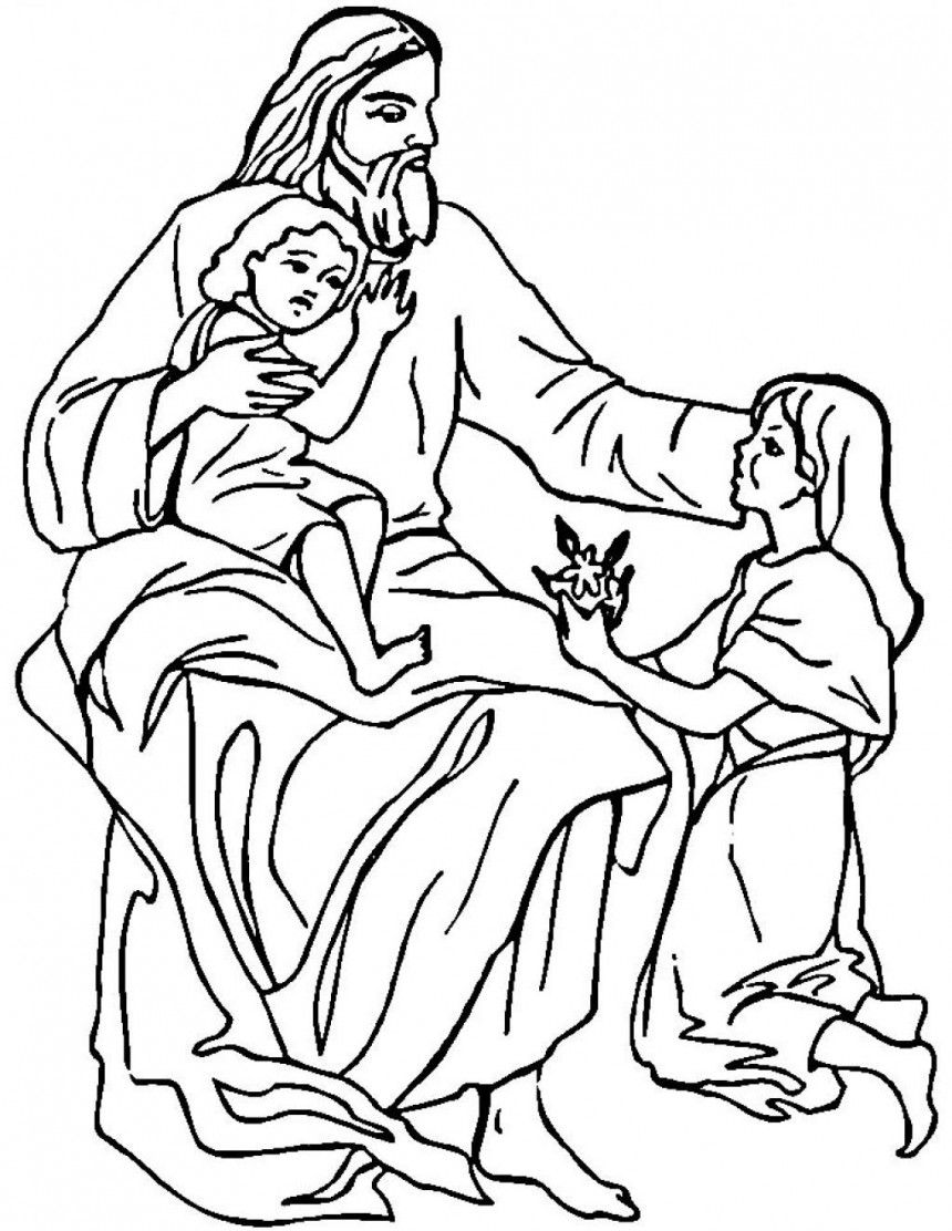 Coloring Pages Of Jesus With Children 3
